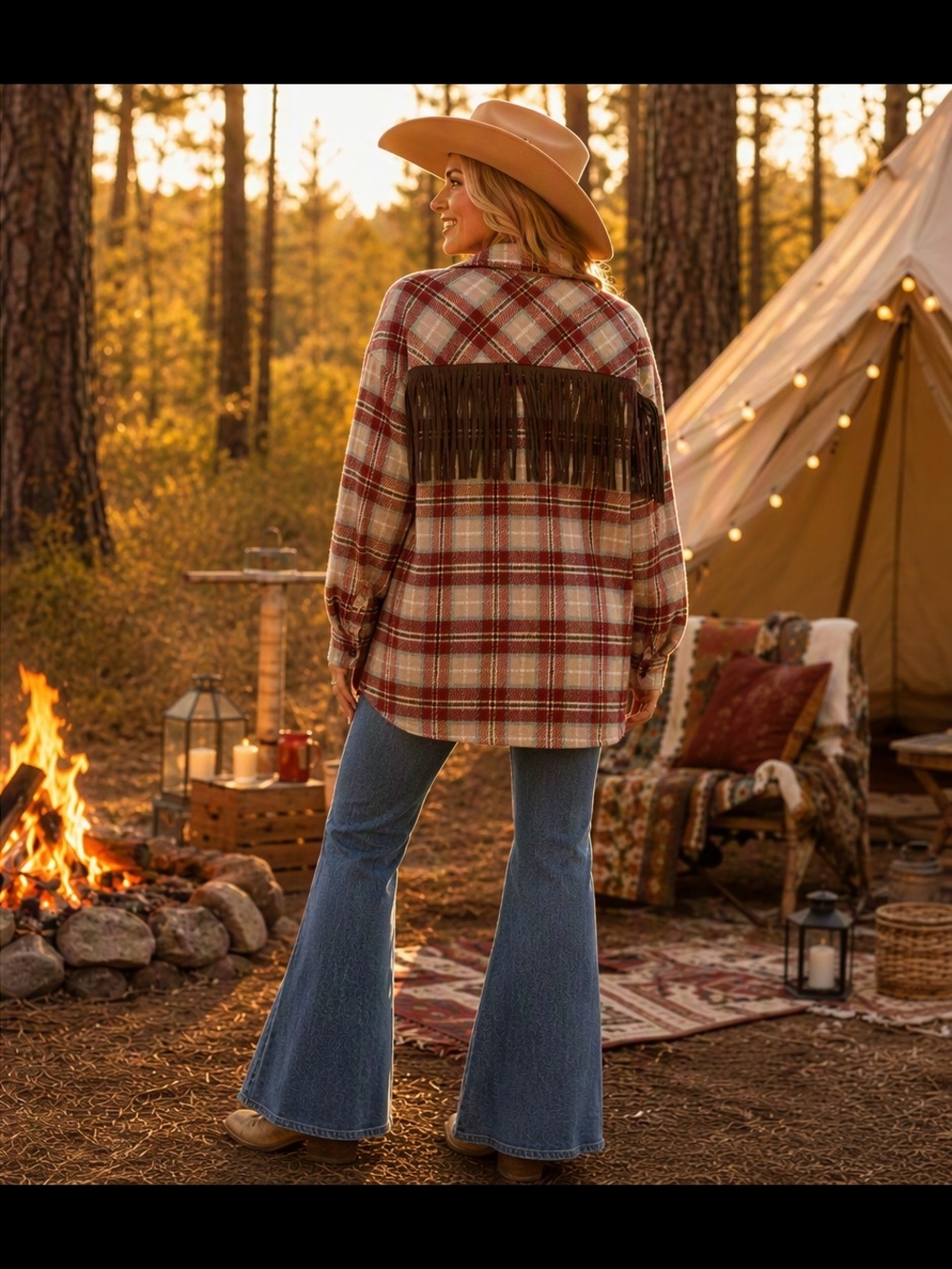 Rock & Roll Cowgirl After Midnight Fringe Flannel